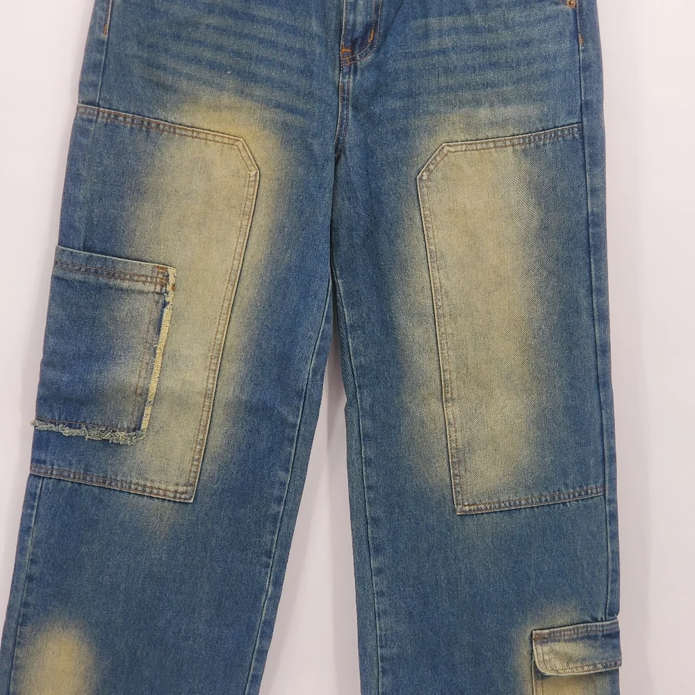 ☆☆  Fashion Nova Wide Leg Cargo Jeans Size 11 NWT